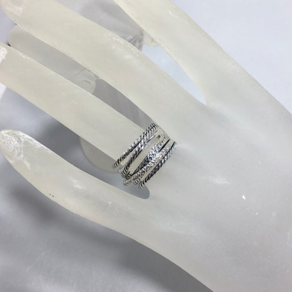 David Yurman Crossover Pave Diamond Wide Ring